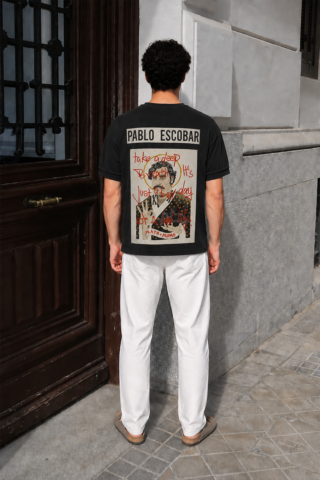 Kingbrich Pablo Escobar Baskılı Slim Fit Kalıp Erkek Tshirt