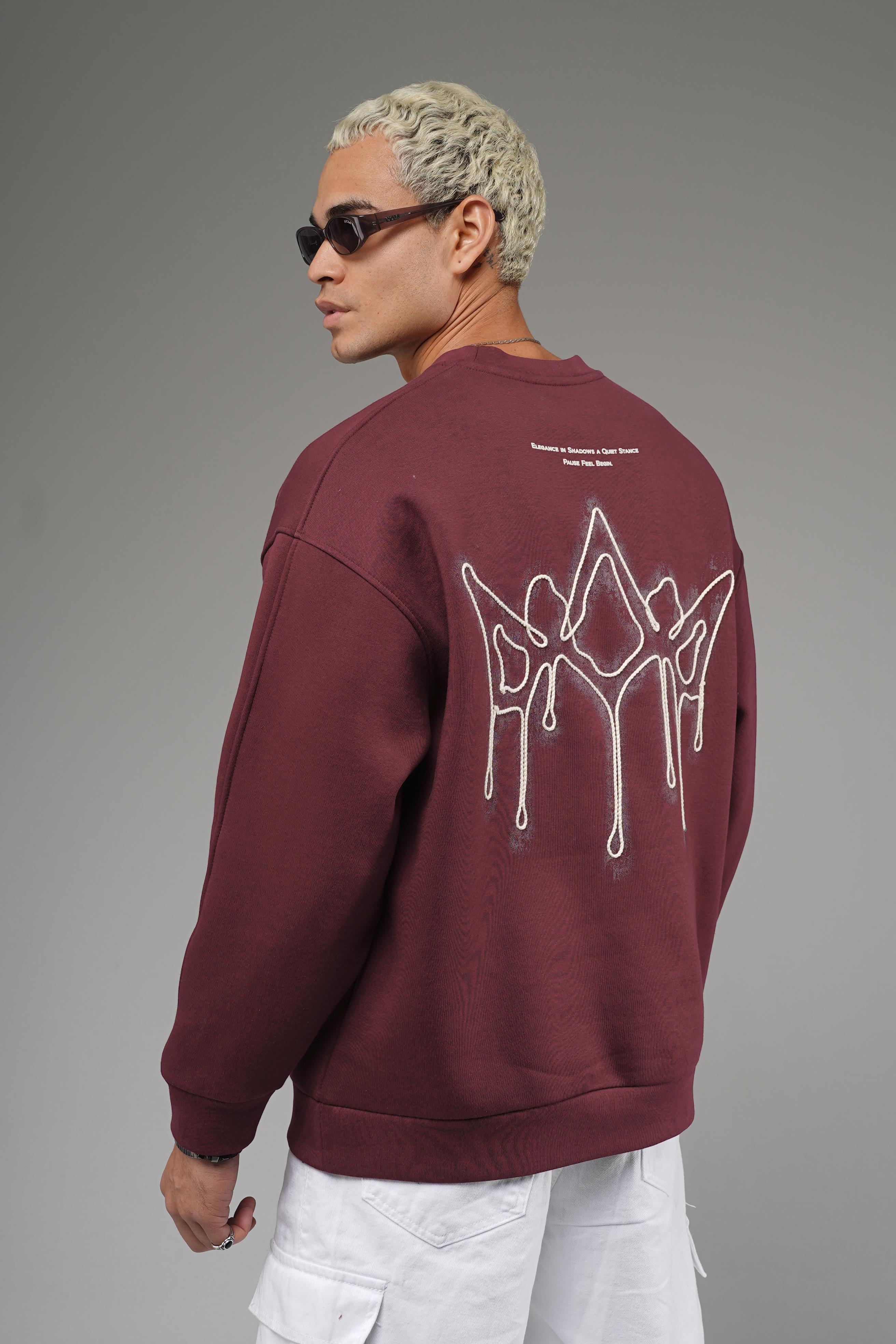 Nakış Detaylı Logolu Bisiklet Yaka Oversize Kalıp Sweatshirt