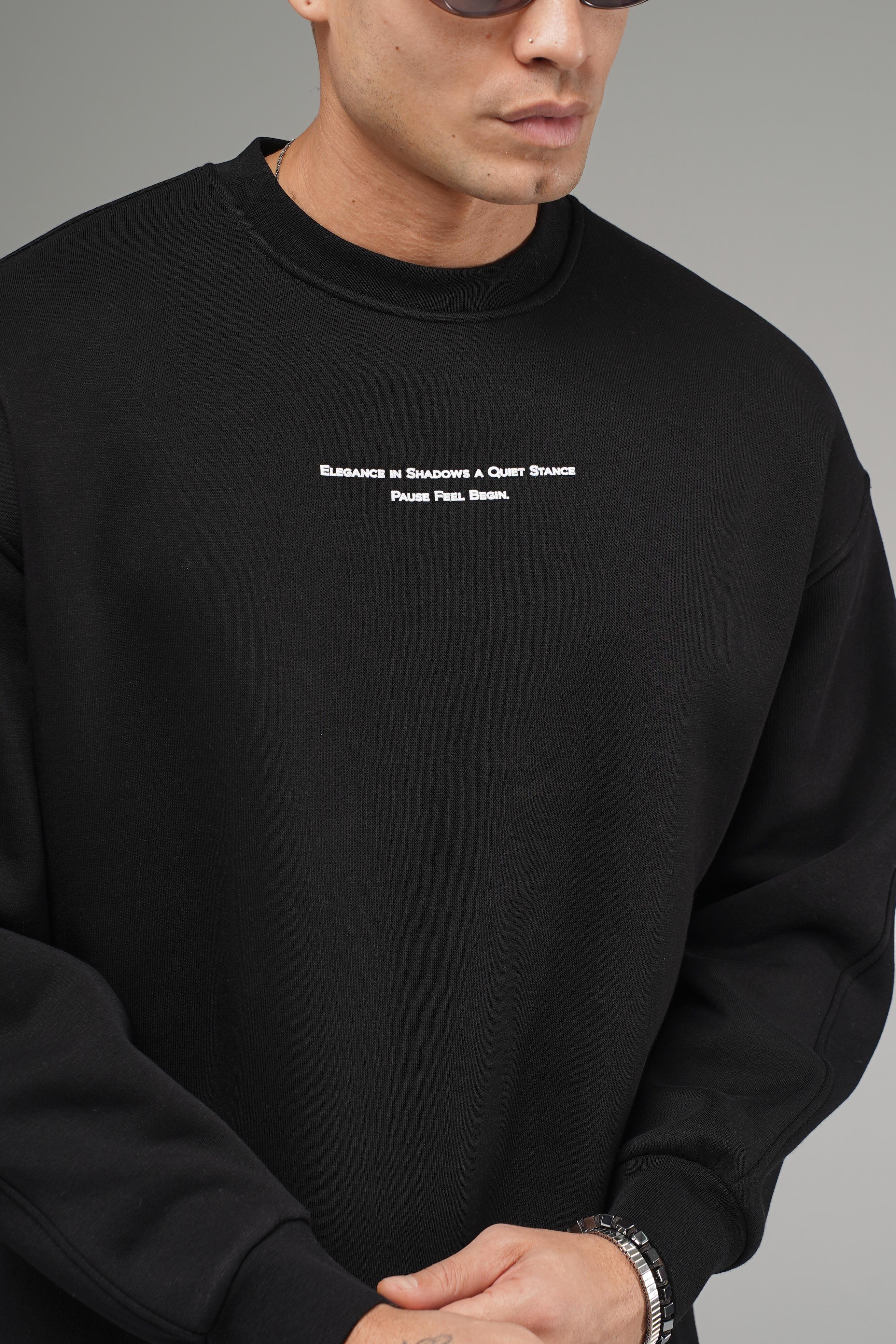 Nakış Detaylı Logolu Bisiklet Yaka Oversize Kalıp Sweatshirt