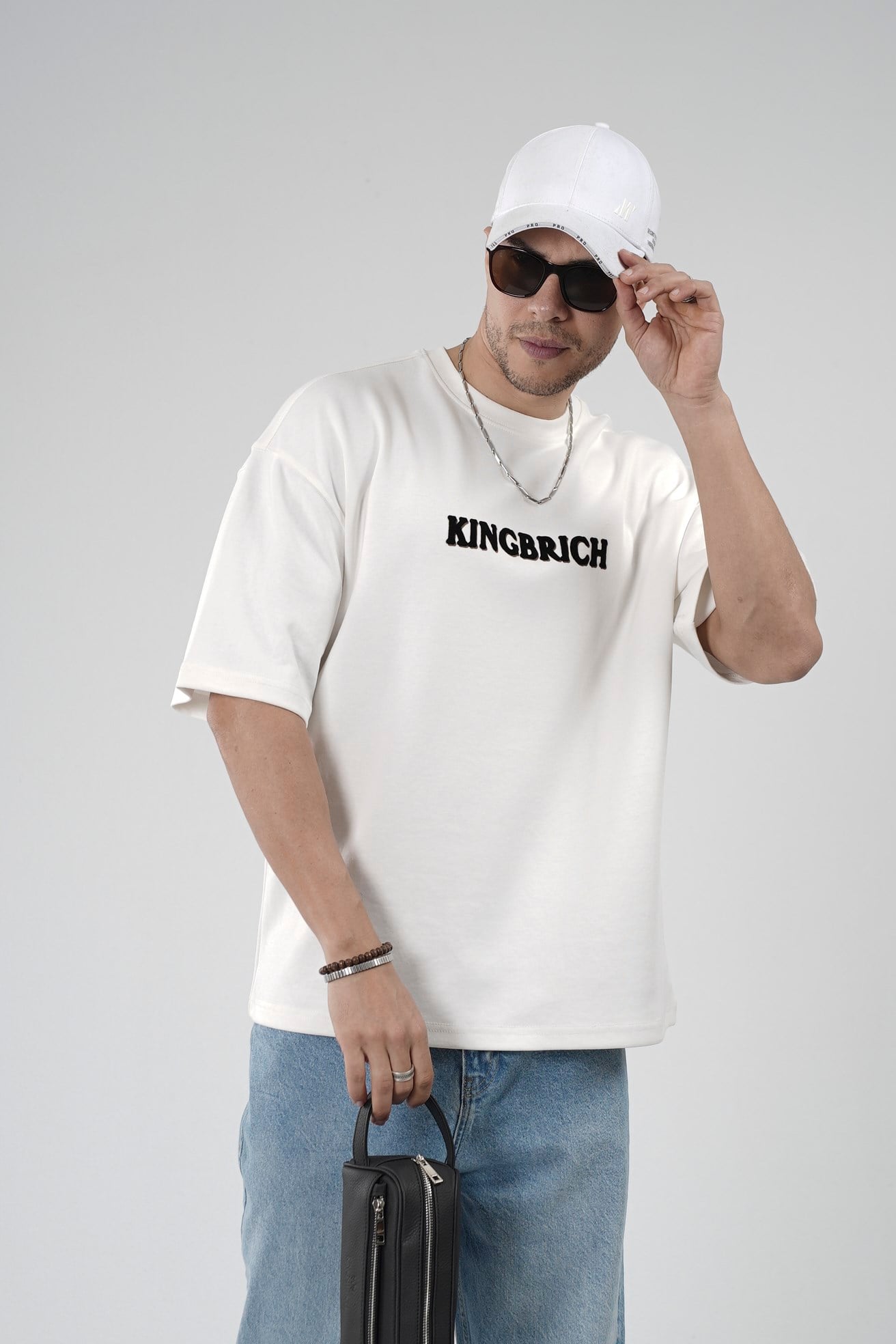 Oversize Kalıp Kingbrich Baskılı Tişört