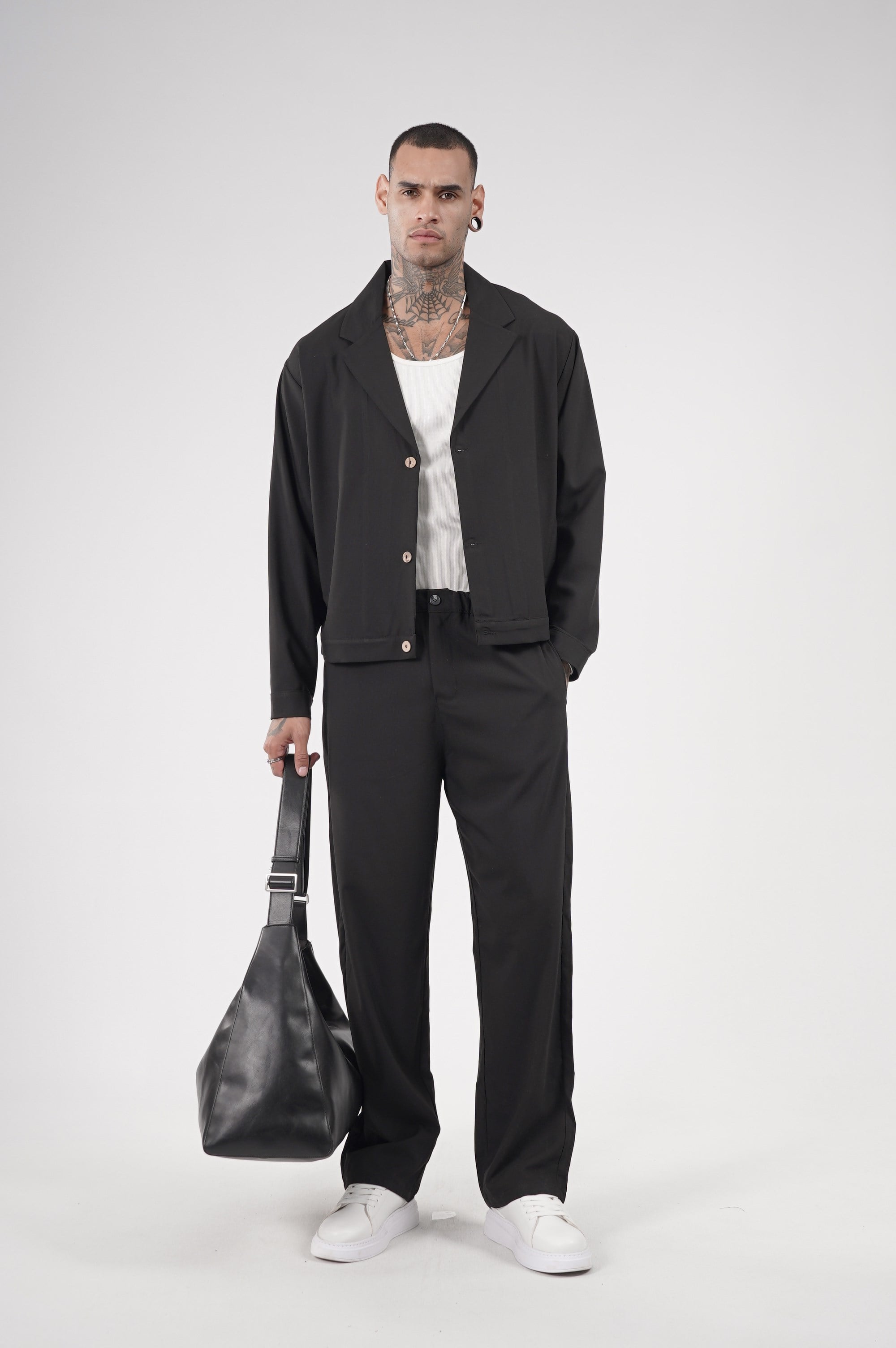 Oversize Kalıp Kumaş Blazer Alt Üst Takım