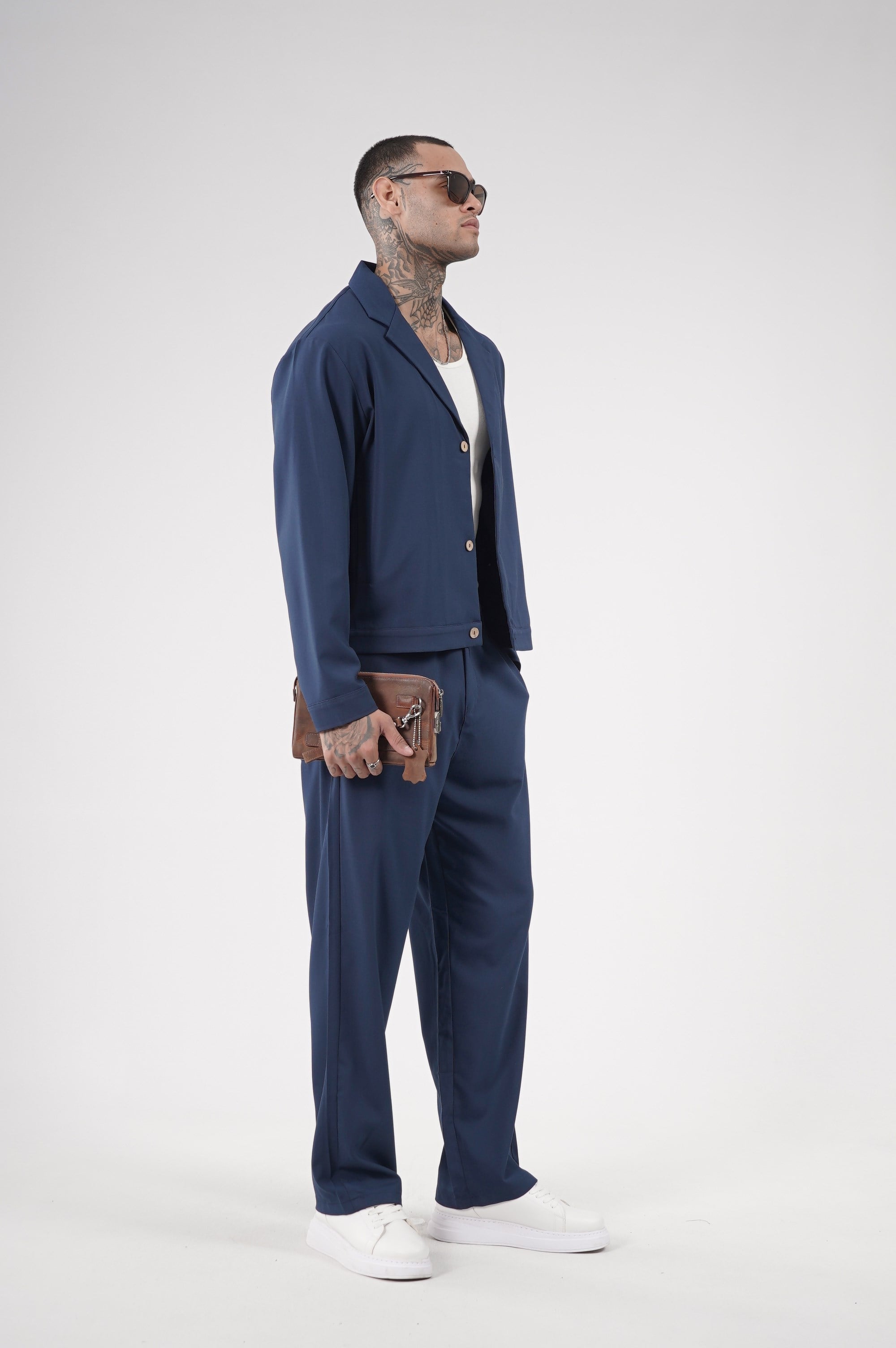 Oversize Kalıp Kumaş Blazer Alt Üst Takım