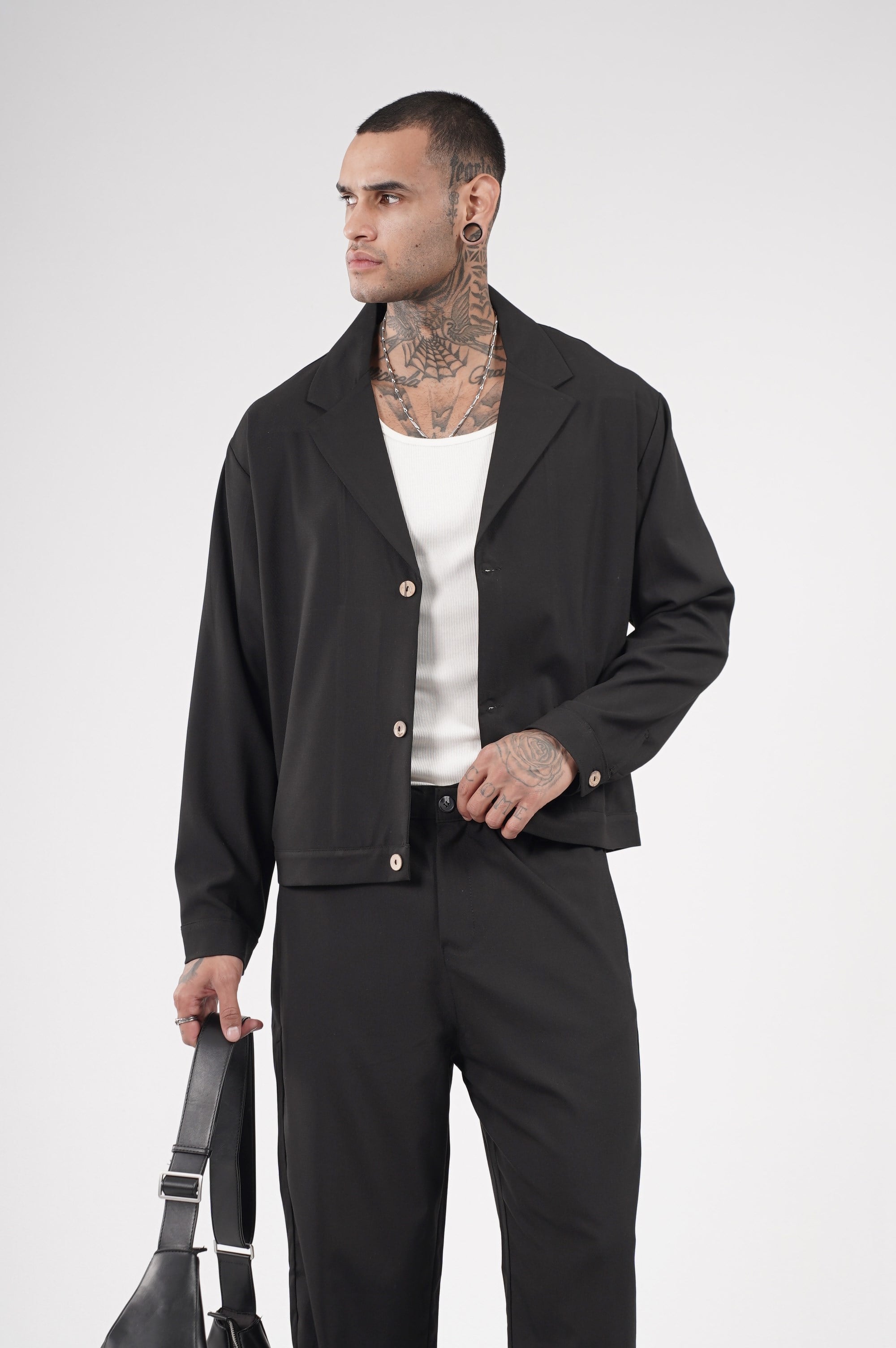 Oversize Kalıp Kumaş Blazer Alt Üst Takım