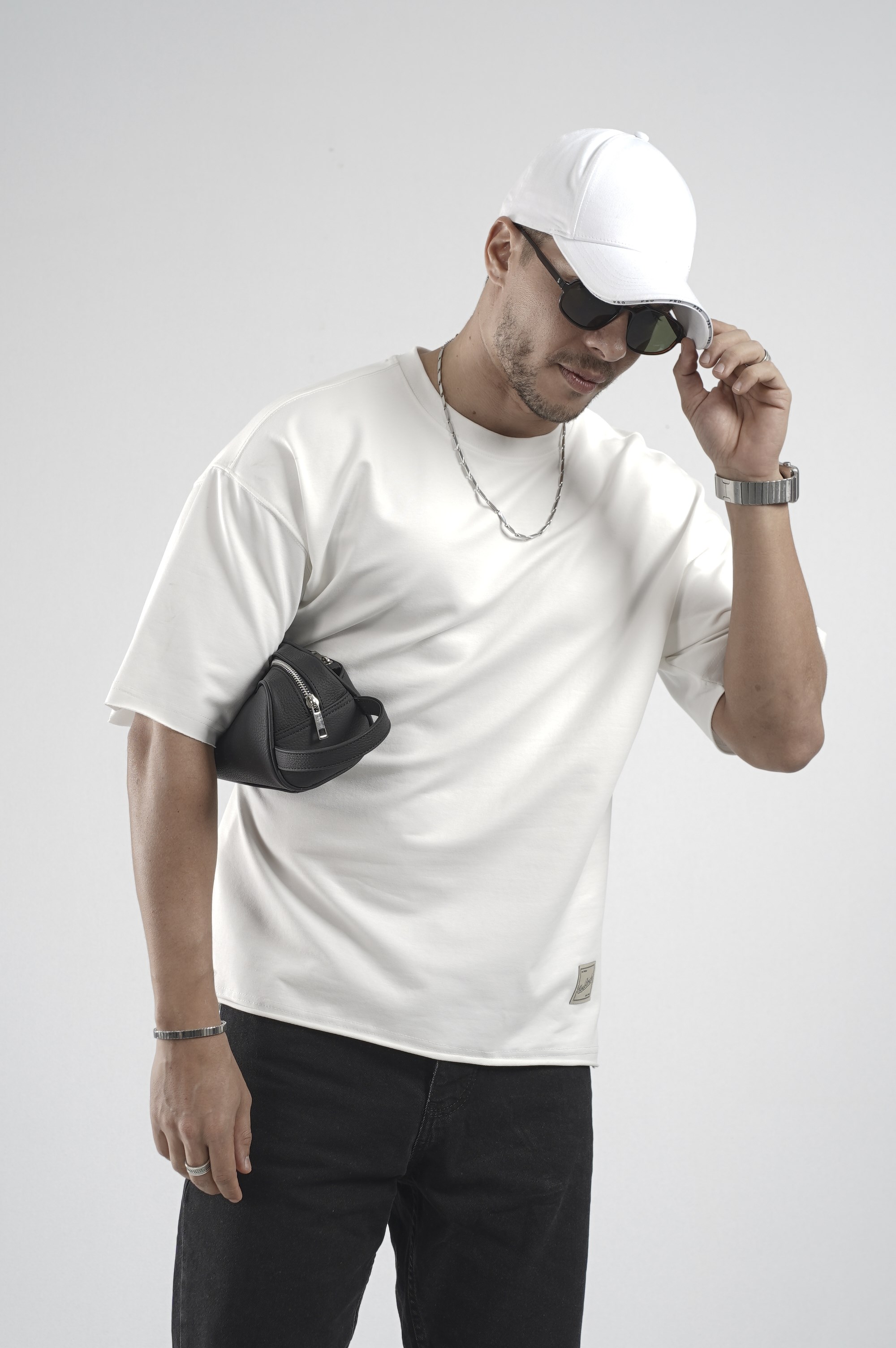 Oversize Kalıp Likralı Basic Tişört