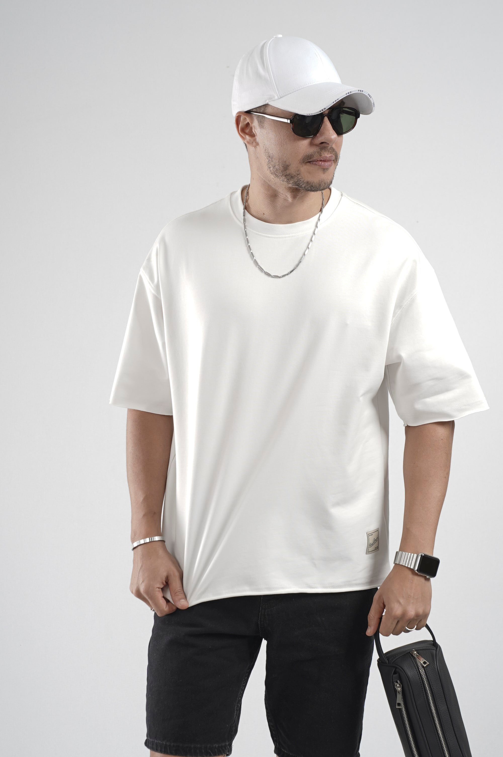 Oversize Kalıp Likralı Basic Tişört