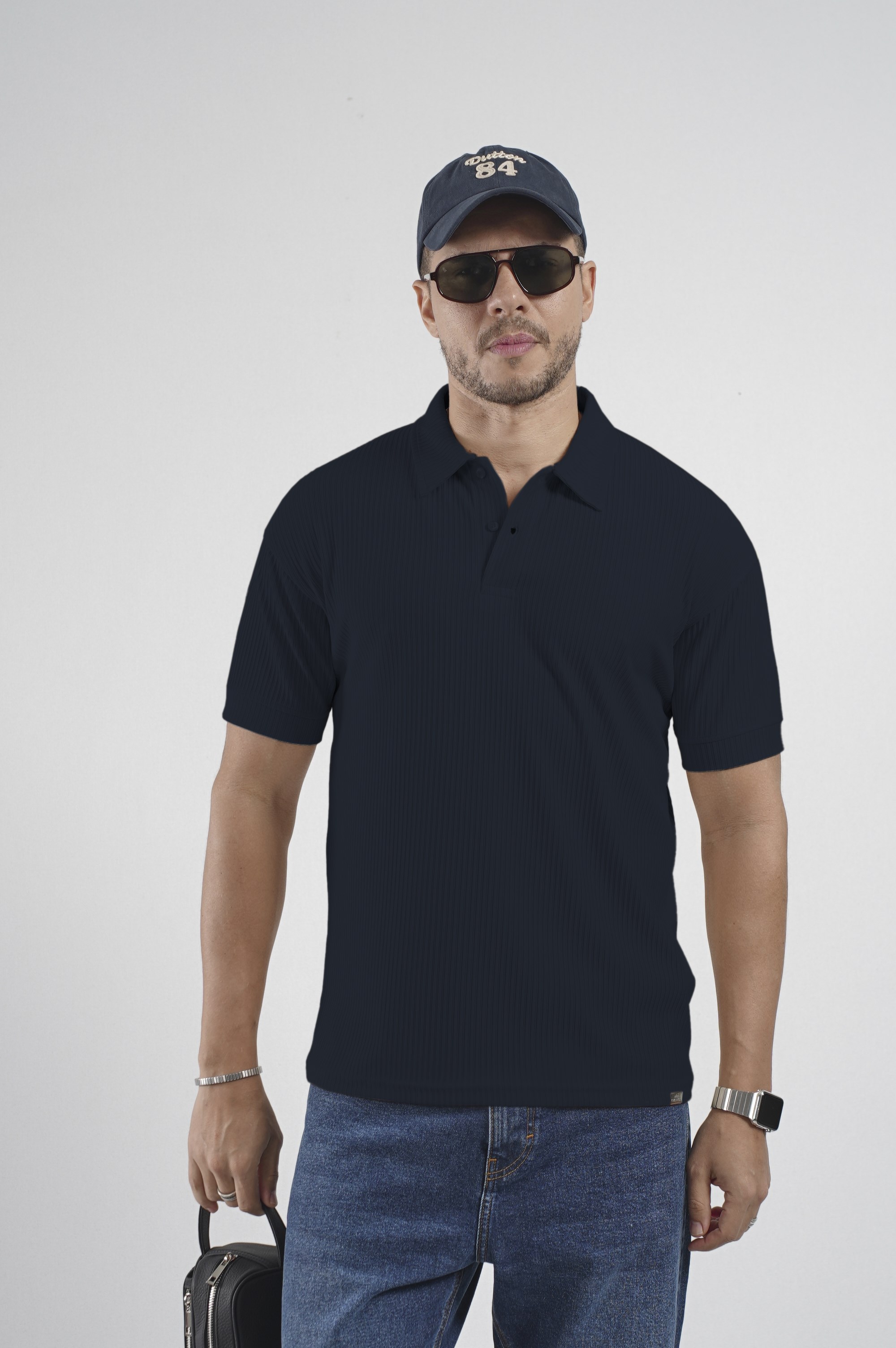 Polo Yaka Regular Kalıp Çizgili Erkek Basıc Tişört