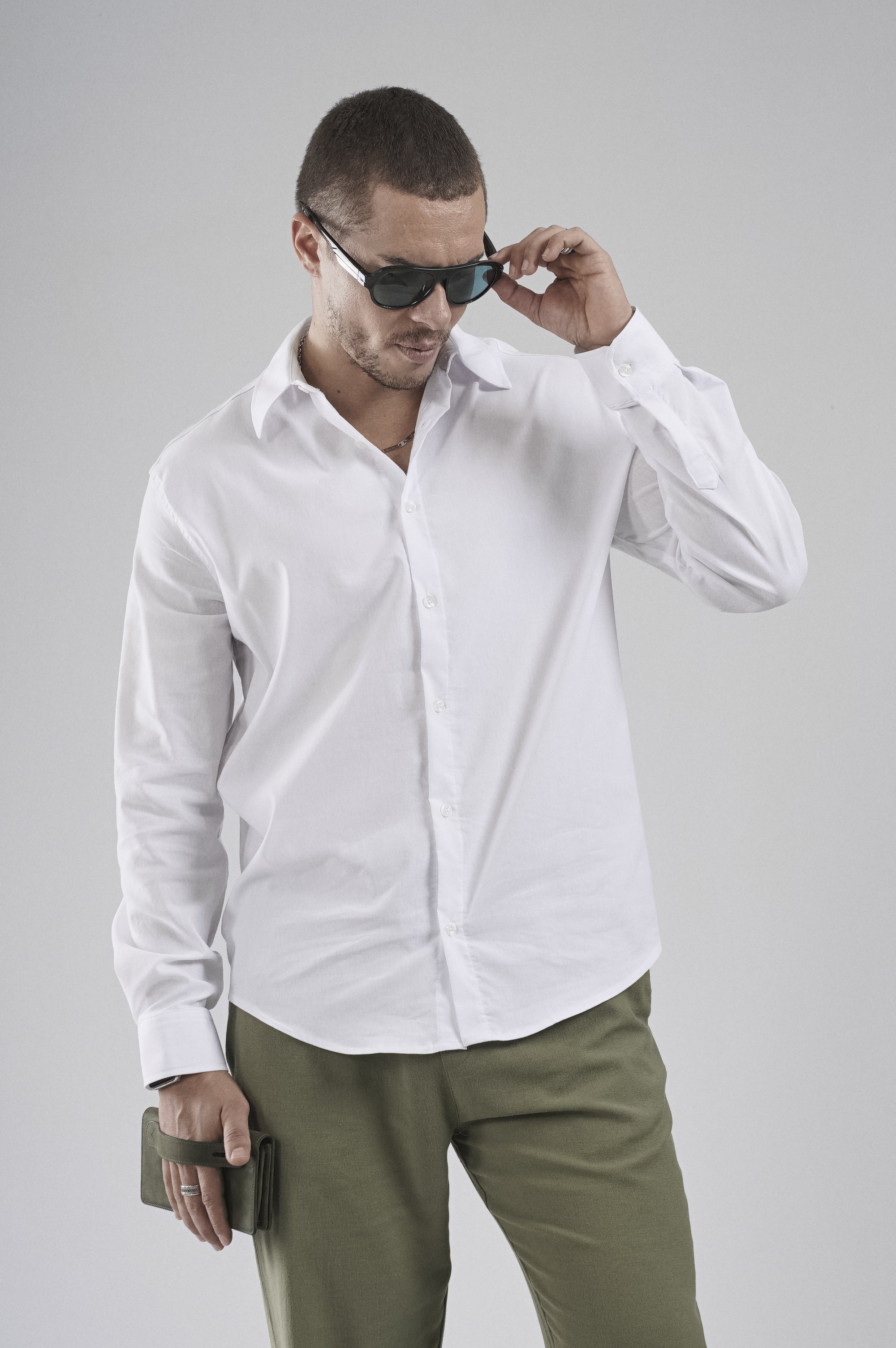Regular Fit Kalıp Esnek %100 Pamuklu Erkek Düz Gömlek