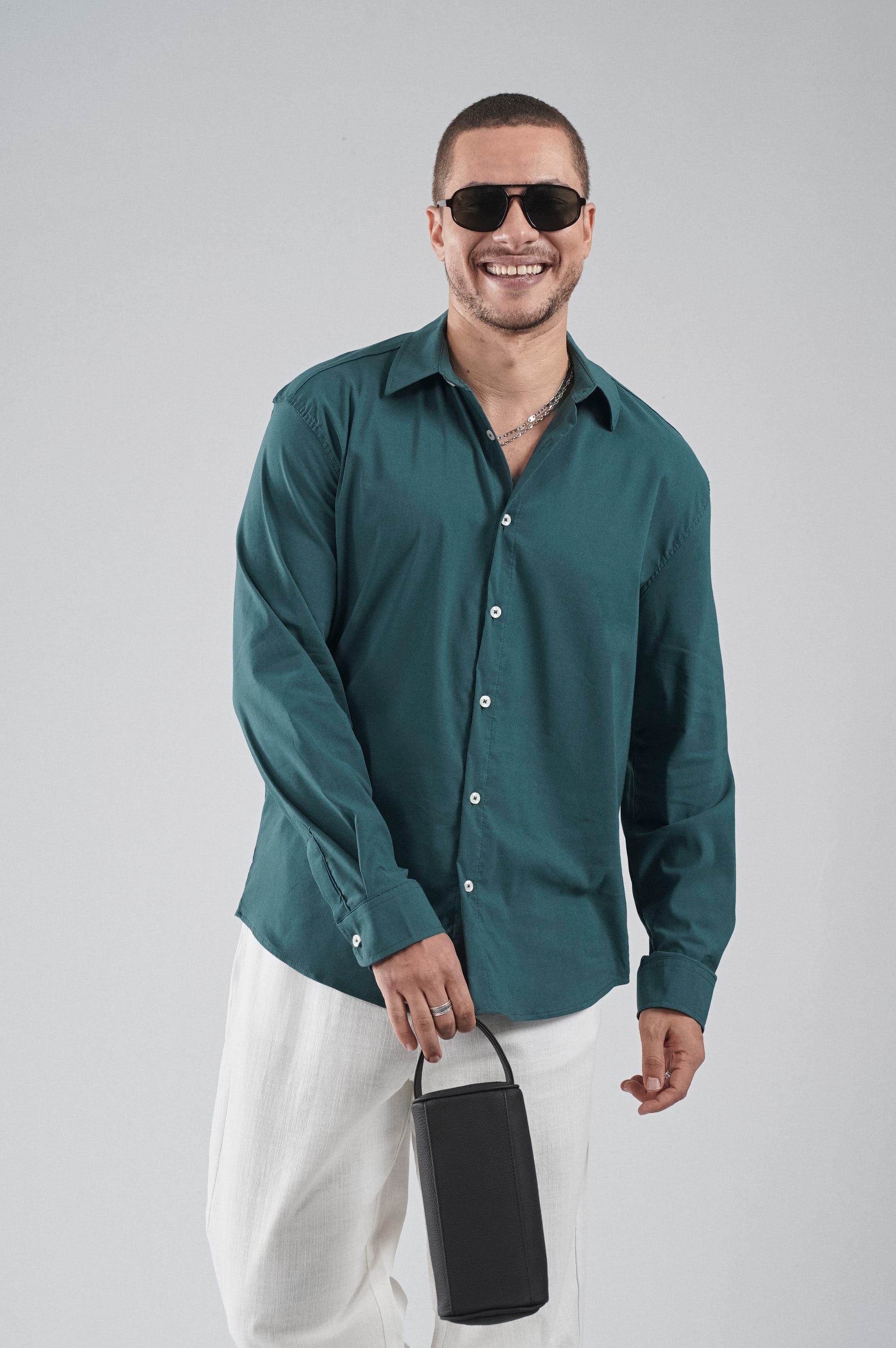 Regular Fit Kalıp Esnek %100 Pamuklu Erkek Düz Gömlek