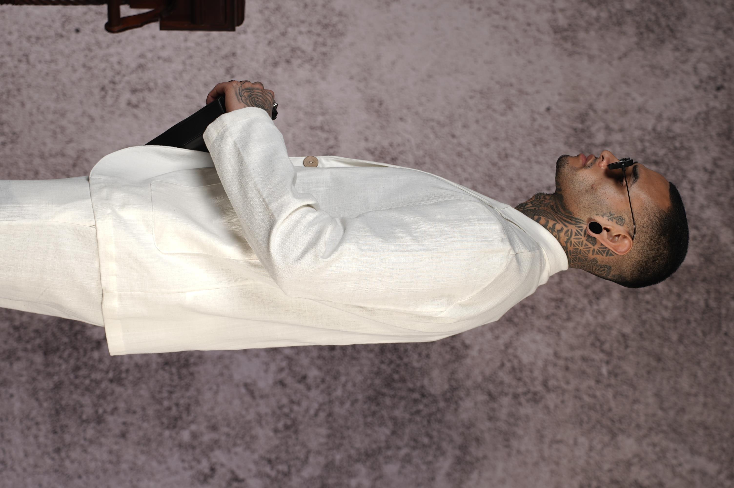 Regular Kalıp Blazer Keten Alt Üst Takım