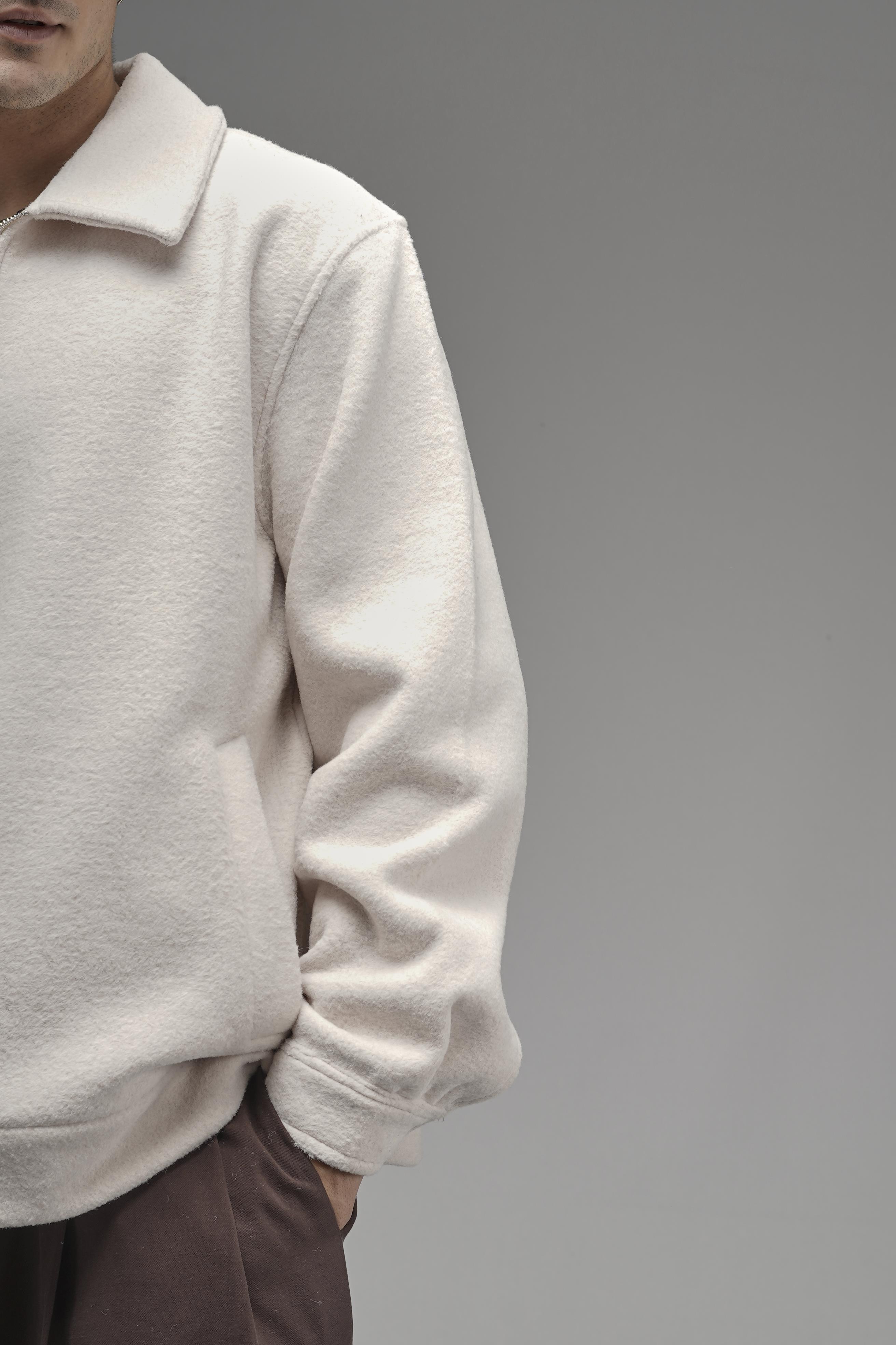 Regular Kalıp Cepli Fermuar Kapamalı Erkek Kaşe Ceket