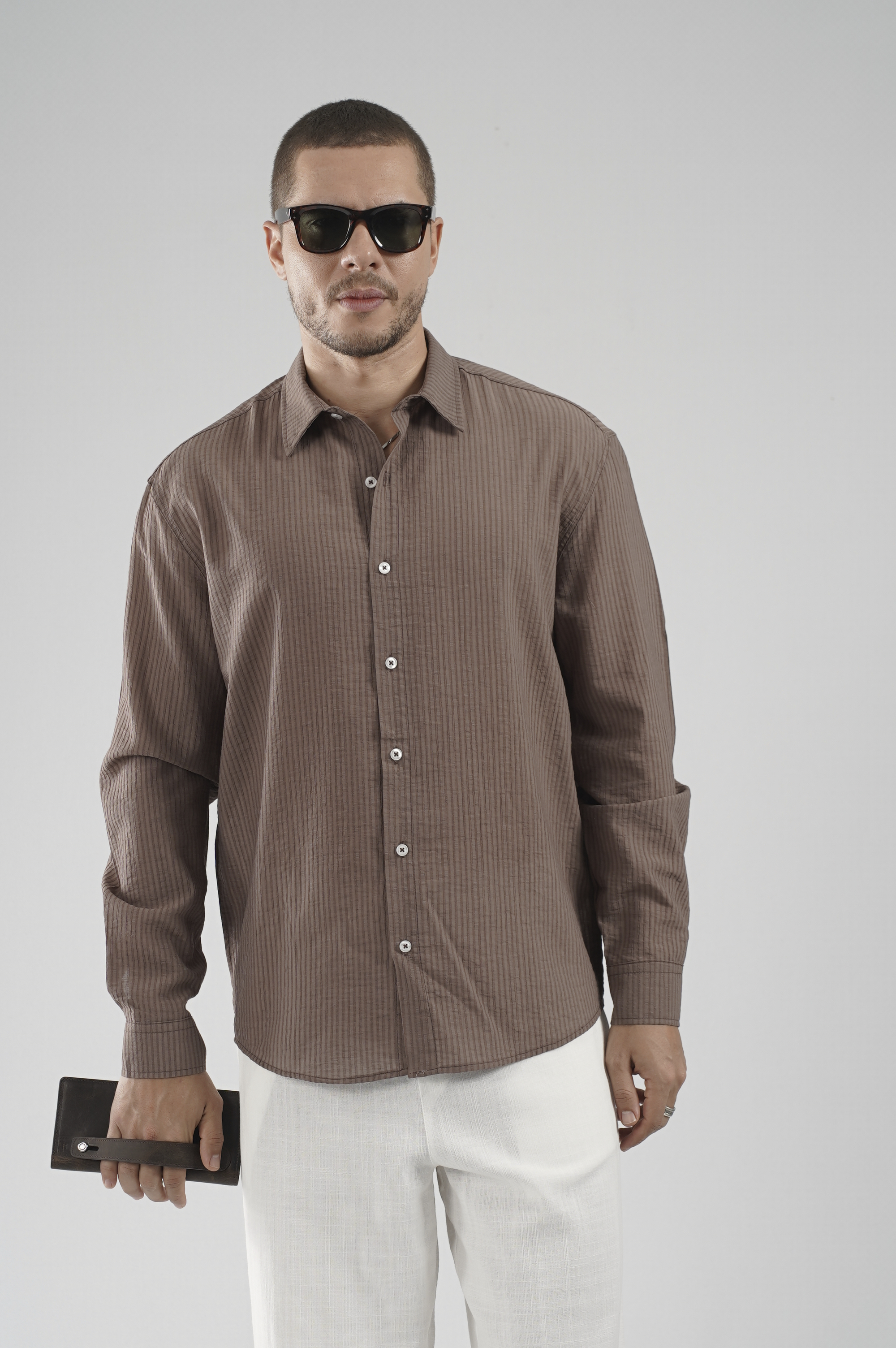 Regular Kalıp Çizgili Erkek Gömlek