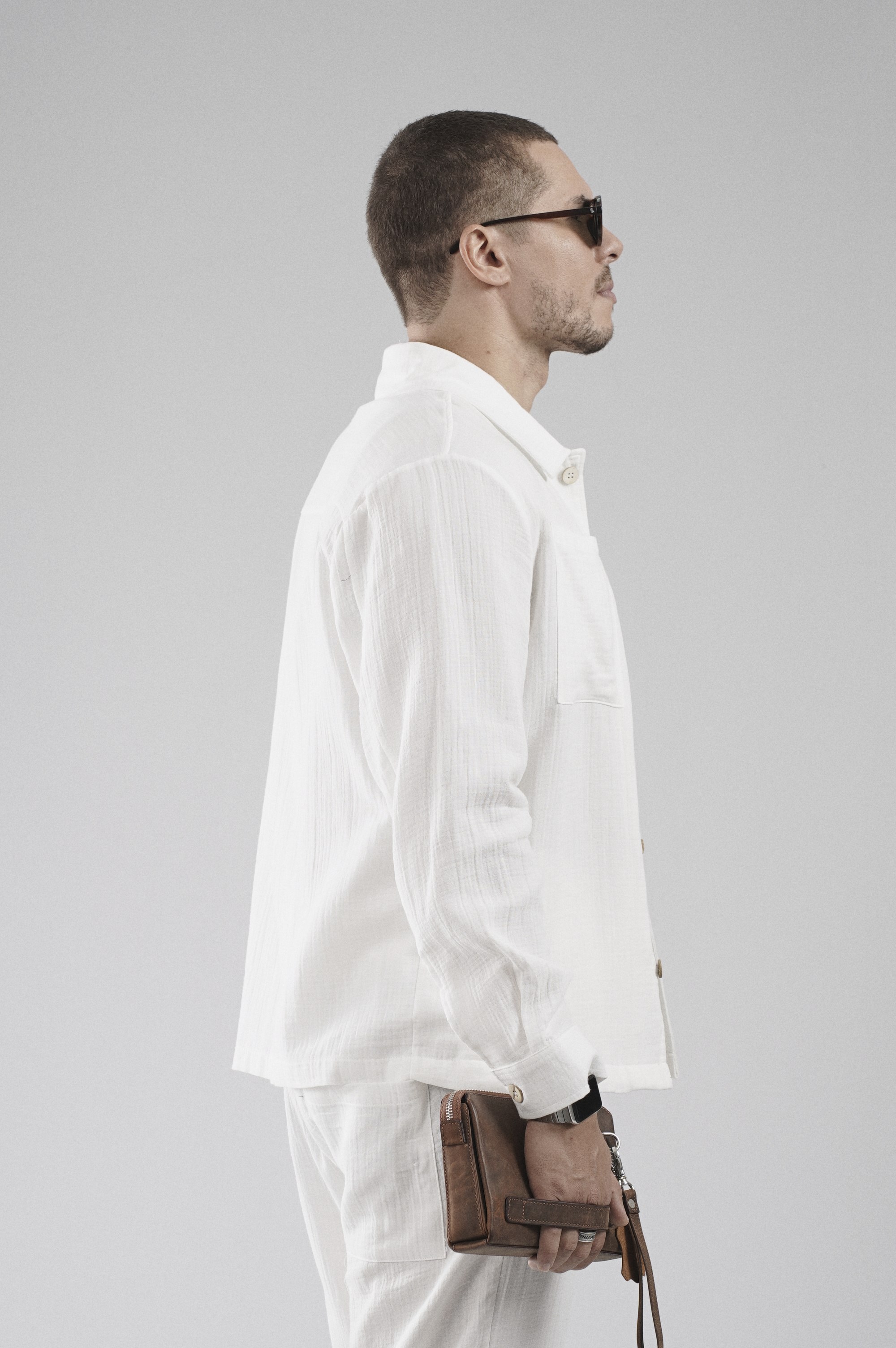 Regular Kalıp Müslin Kumaş Erkek Gömlek Pantolon Alt Üst Takım