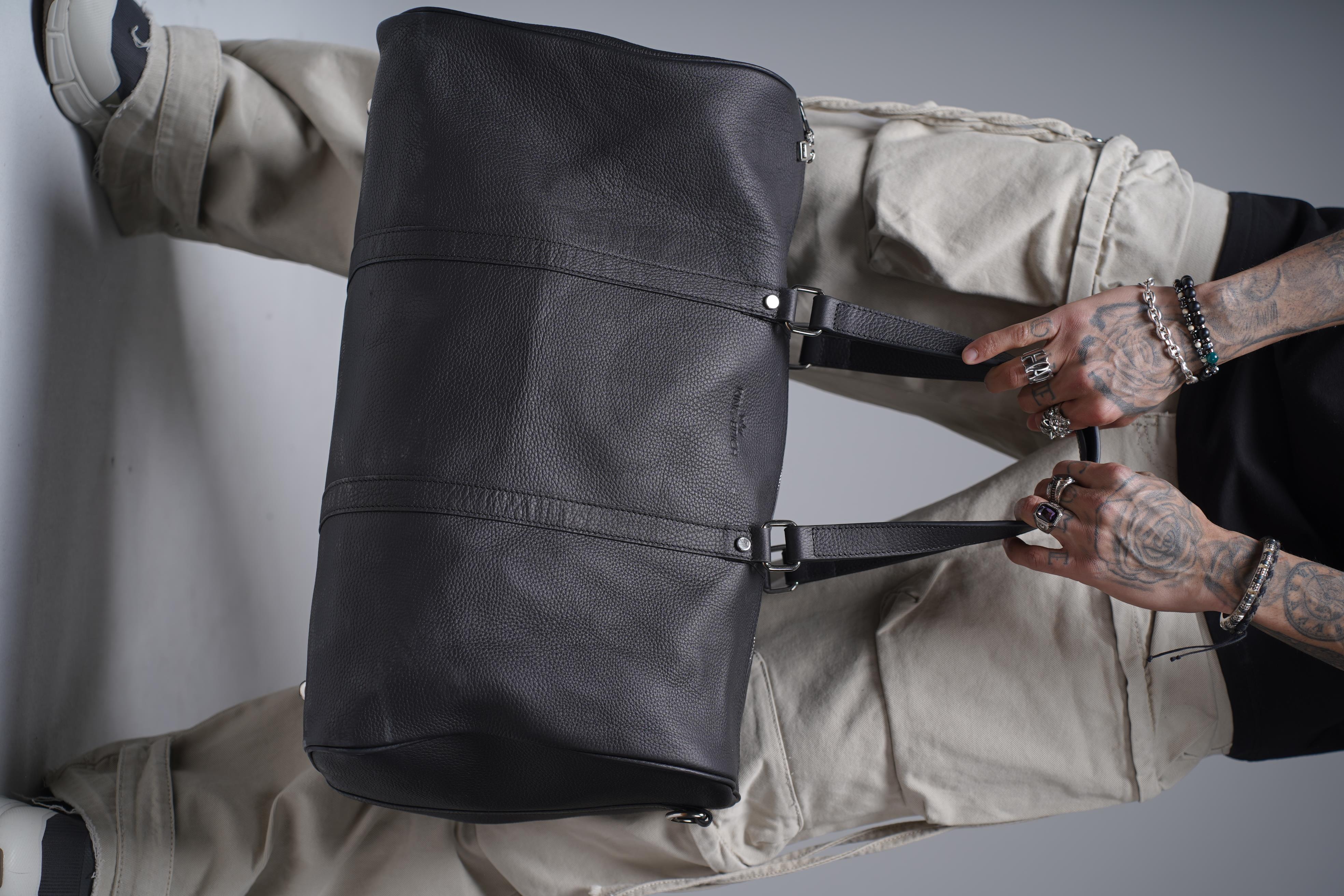 Silindir Hakiki Deri Bavul Çanta