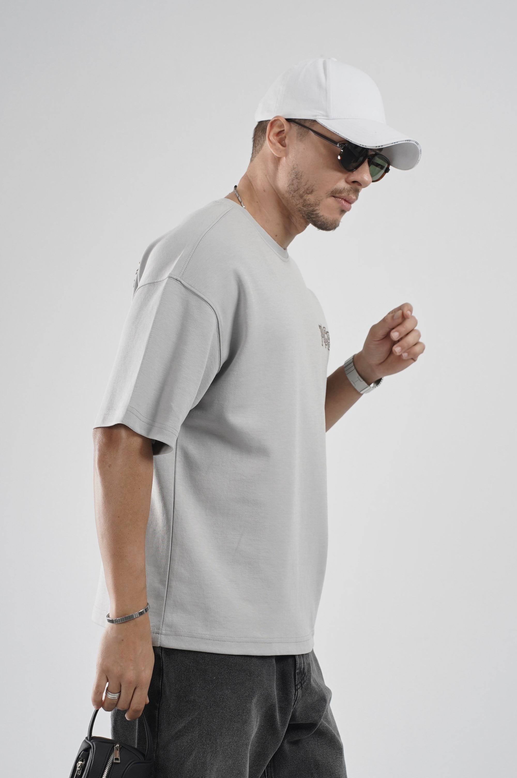 Sırtı Baskı Detaylı Double Face Oversize Kalıp Tişört