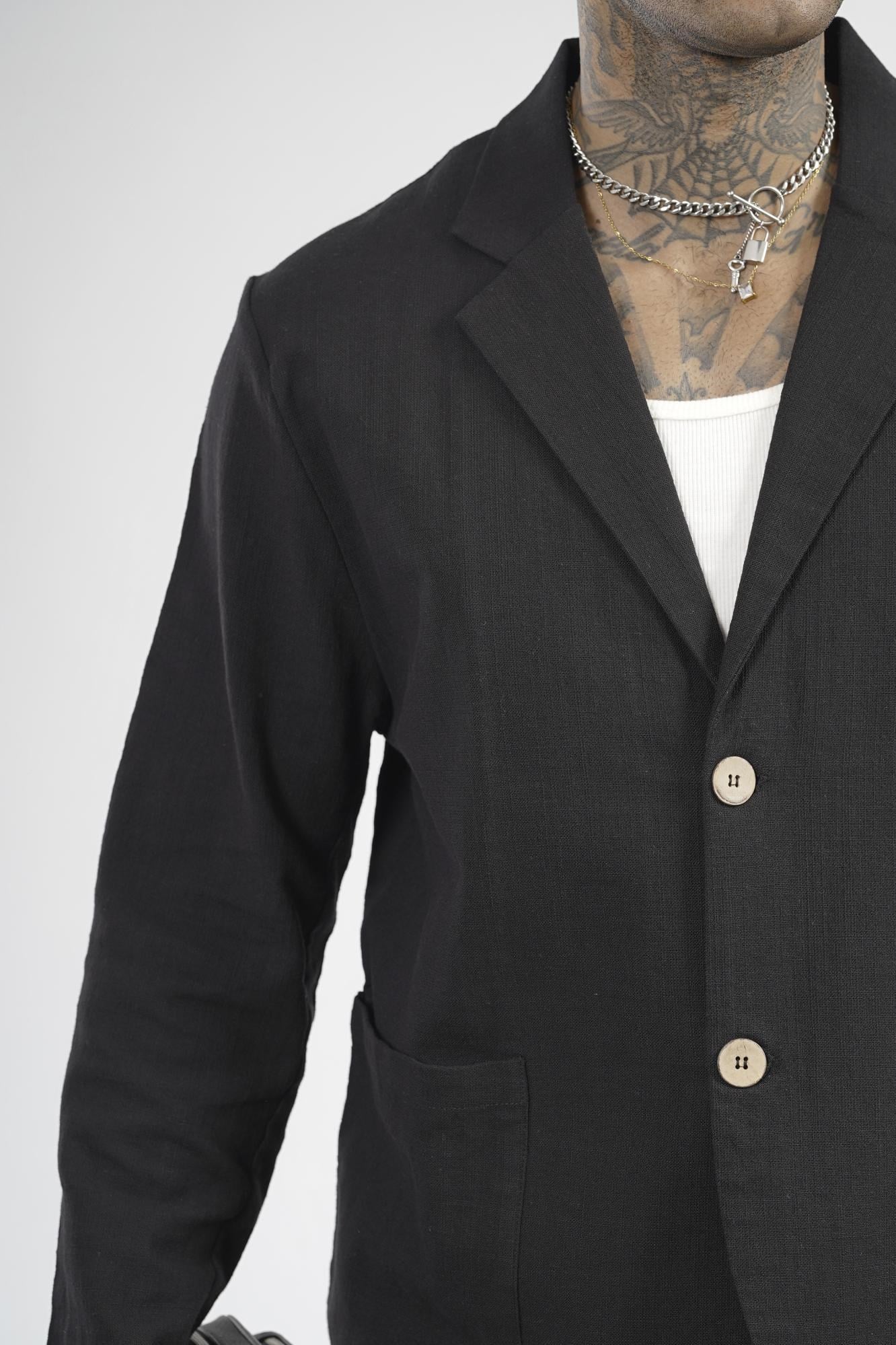 Slim Fit Kalıp Erkek Pamuklu Keten Alt Üst Takım