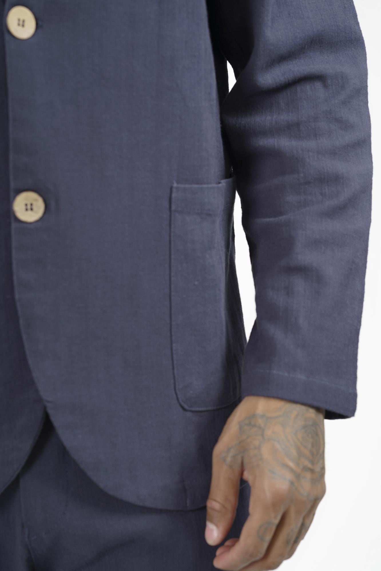 Slim Fit Kalıp Erkek Pamuklu Keten Alt Üst Takım