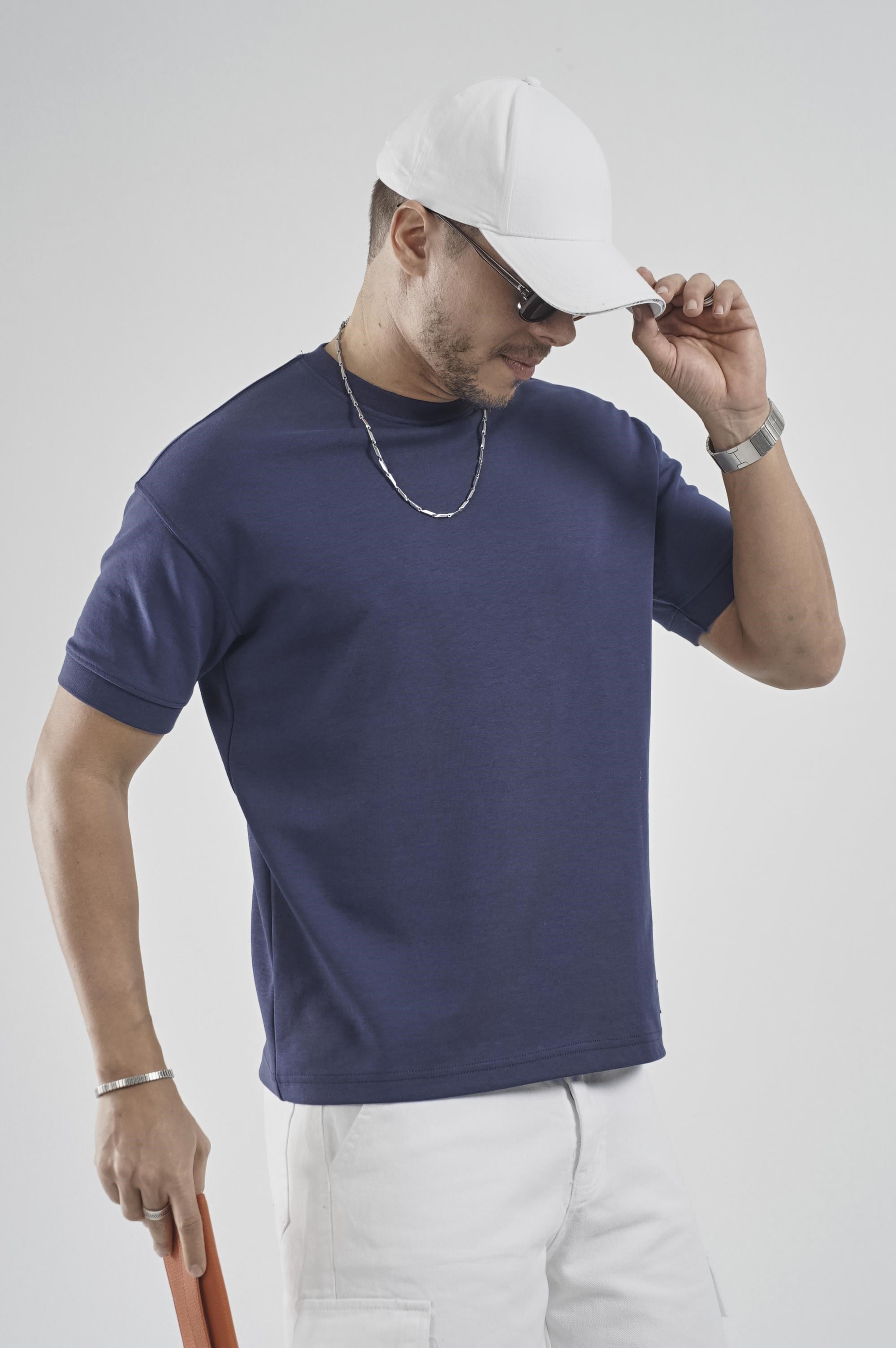 Slim Fit Kalıp Kolu Ribanalı Basic %100 Pamuklu Tişört