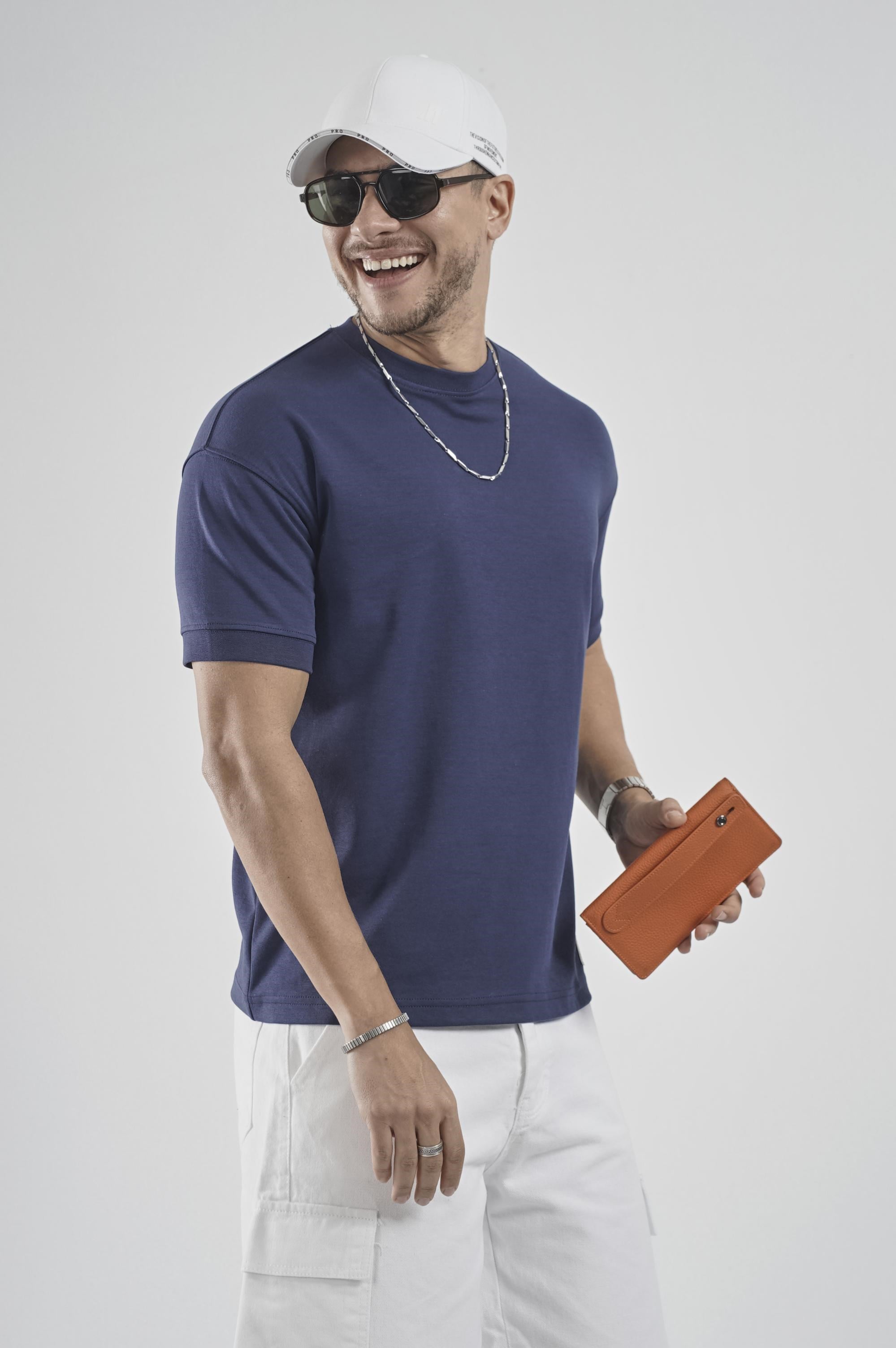 Slim Fit Kalıp Kolu Ribanalı Basic %100 Pamuklu Tişört