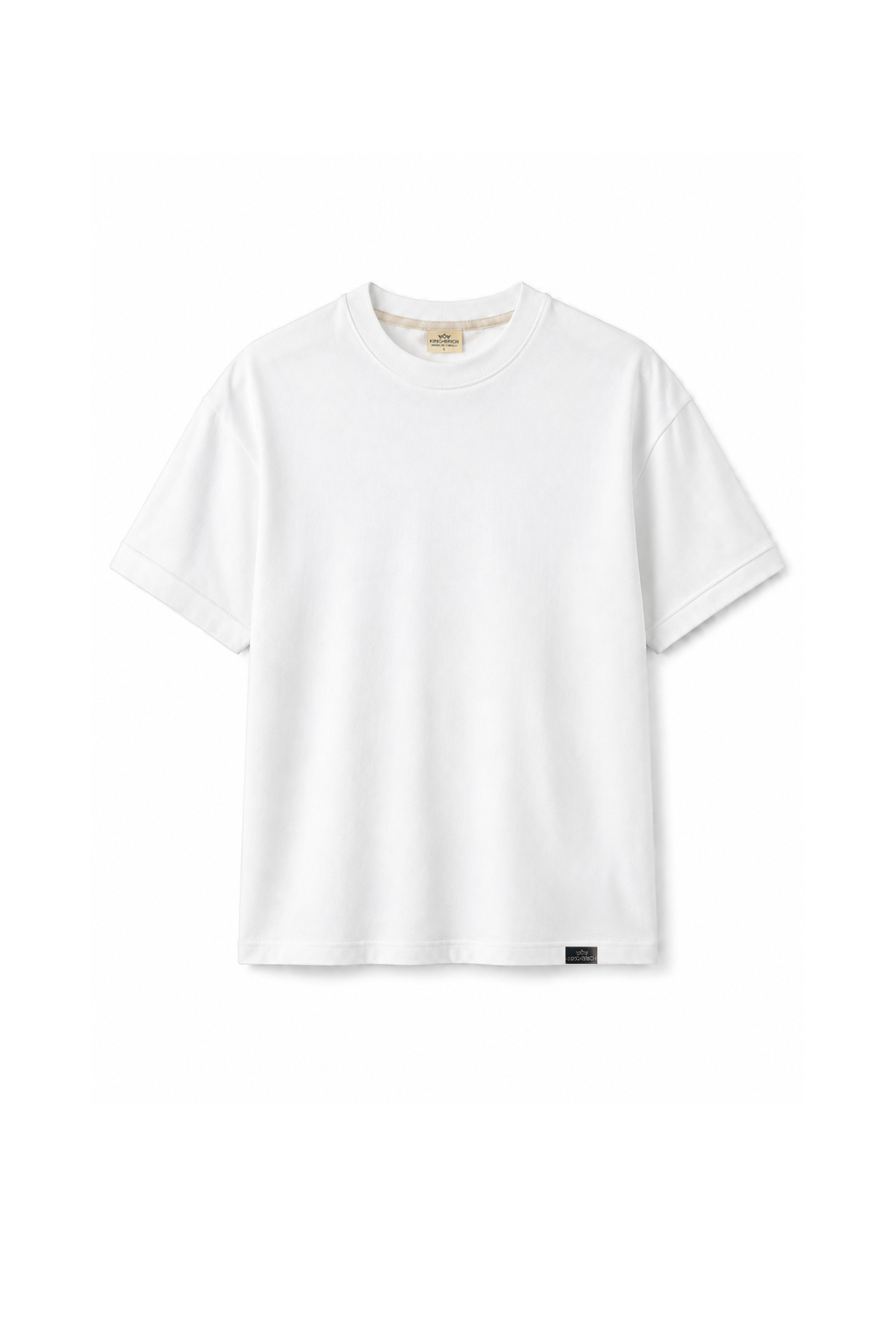 Slim Fit Kalıp Kolu Ribanalı Basic %100 Pamuklu Tişört