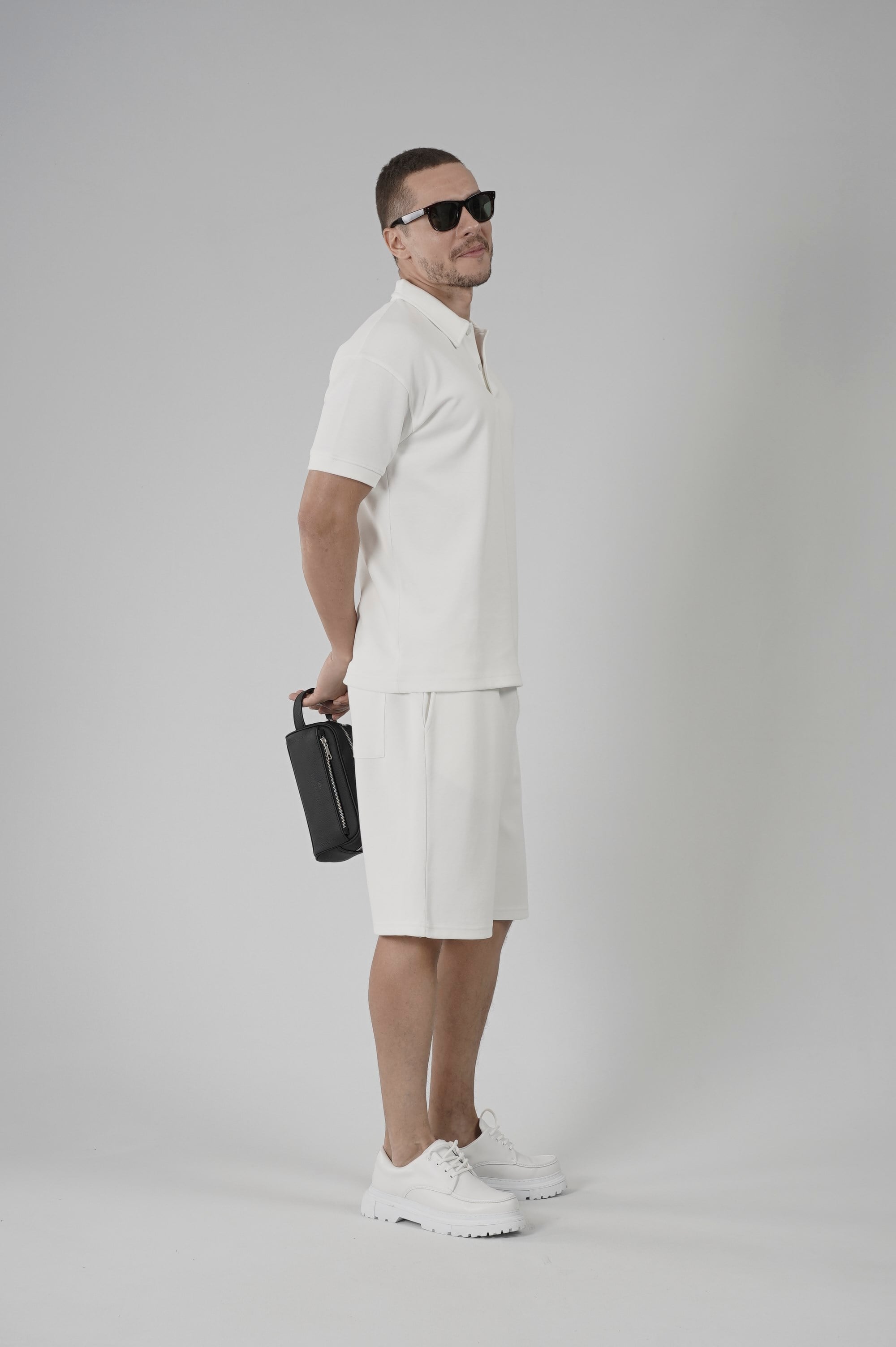 Yarım Oversize Kalıp Polo Yaka Erkek Şort Takım