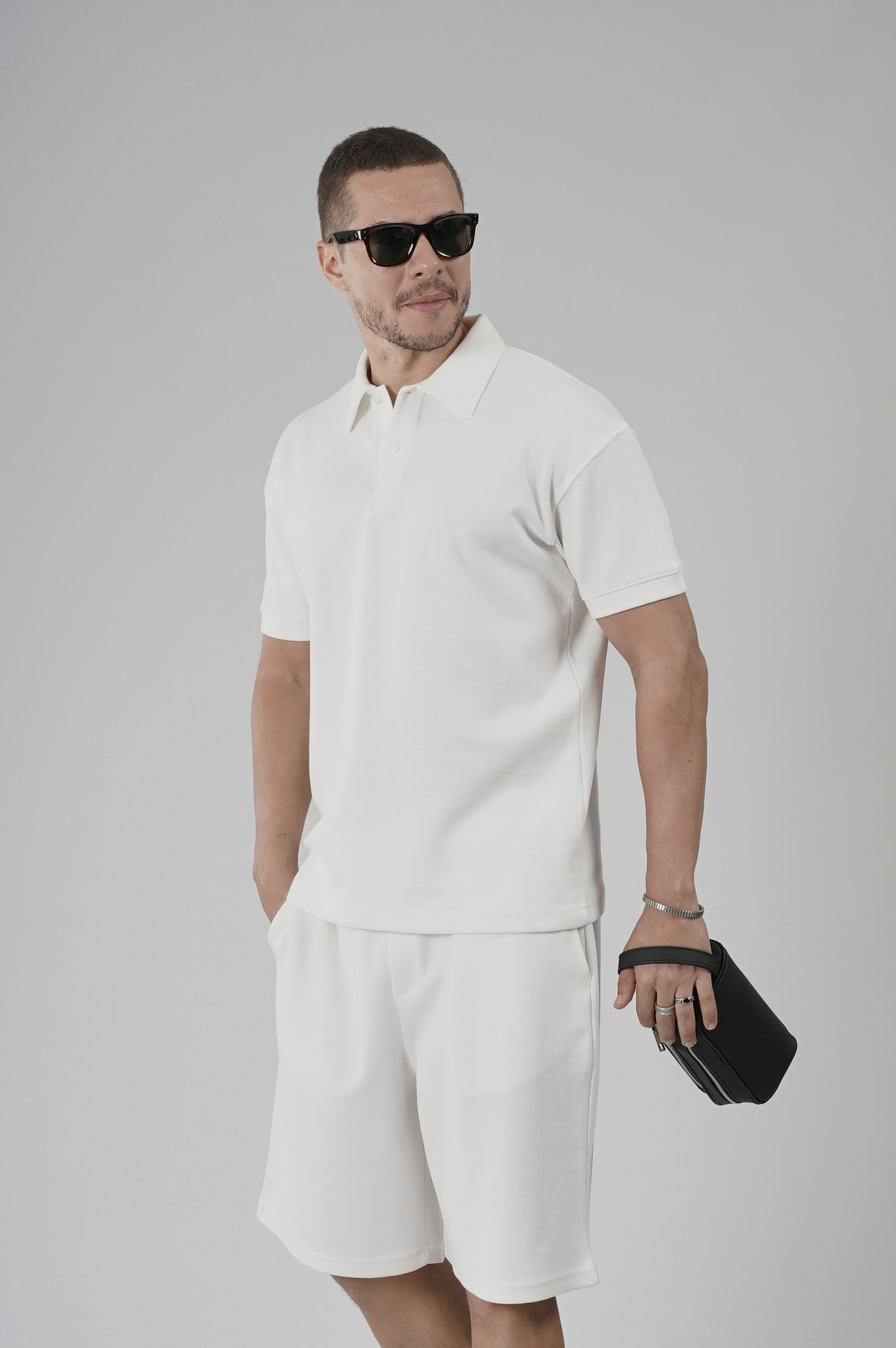 Yarım Oversize Kalıp Polo Yaka Erkek Şort Takım