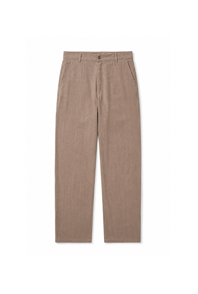 Baggy Fit Kalıp Pamuklu Keten Pantolon