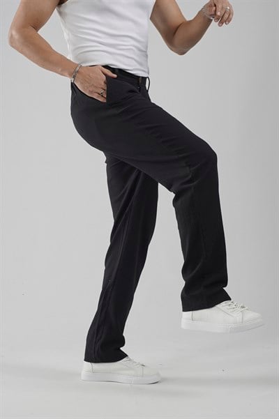 Baggy Fit Kalıp Pamuklu Keten Pantolon