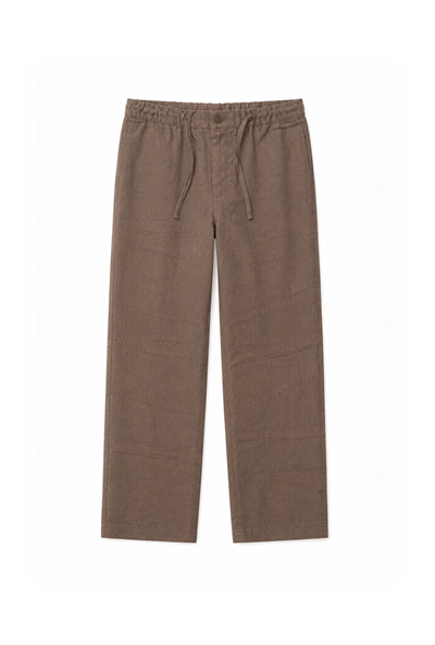 Baggy Kalıp Pamuklu Keten Klasik Pantolon