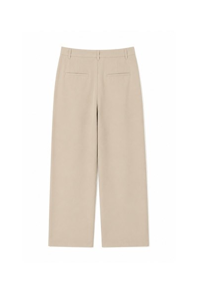Baggy Kalıp Pileli Kumaş Pantolon