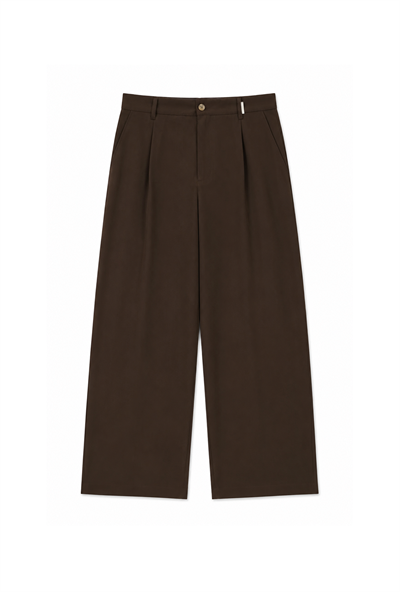 Baggy Kalıp Pileli Kumaş Pantolon