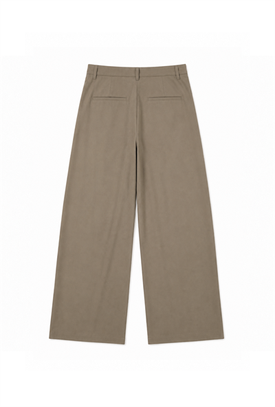 Baggy Kalıp Pileli Kumaş Pantolon
