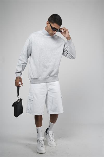 Balıkçı Yaka Oversize Kalıp Erkek Sweatshirt
