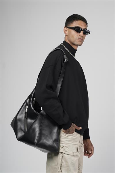 Balıkçı Yaka Oversize Kalıp Erkek Sweatshirt