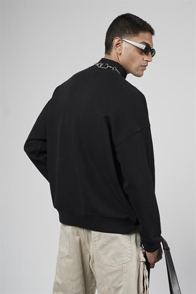 Balıkçı Yaka Oversize Kalıp Erkek Sweatshirt