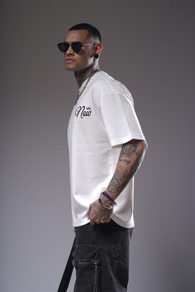 Baskılı Nakış Detaylı Oversize Kalıp Unisex Tişört