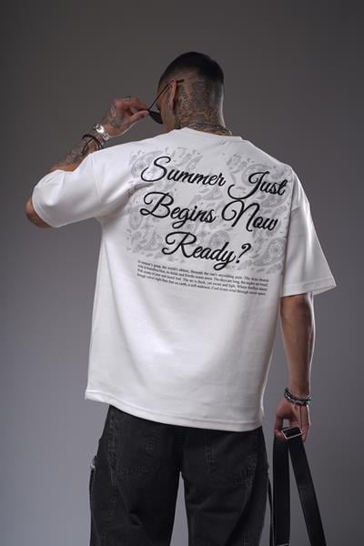 Baskılı Nakış Detaylı Oversize Kalıp Unisex Tişört