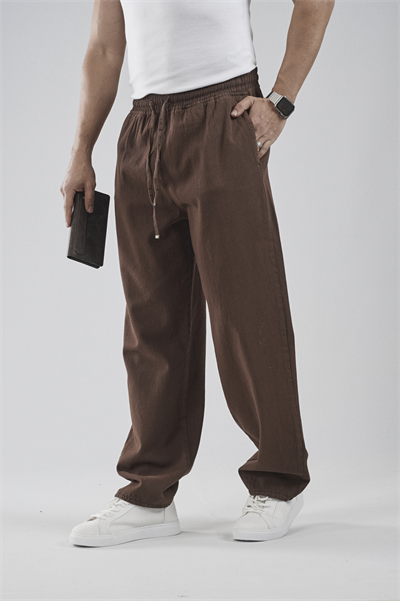 Beli Lastikli Bağcıklı Baggy Kalıp Erkek Gabardin Pantolon