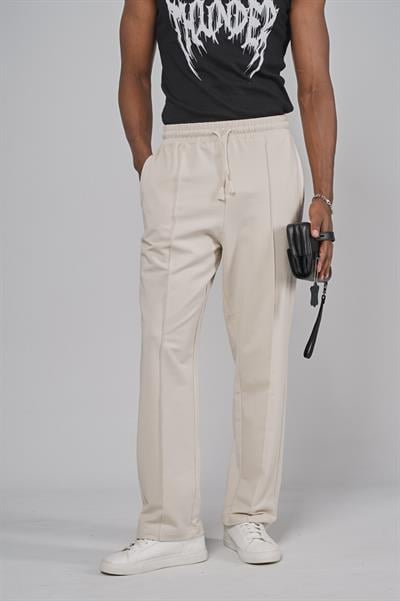 Beli Lastikli Önü Çımalı Baggy Kalıp Pantolon