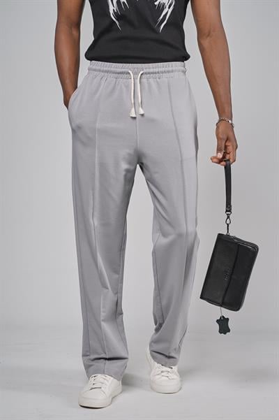 Beli Lastikli Önü Çımalı Baggy Kalıp Pantolon