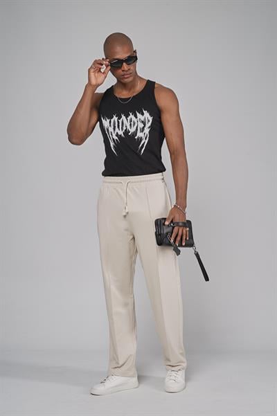 Beli Lastikli Önü Çımalı Baggy Kalıp Pantolon