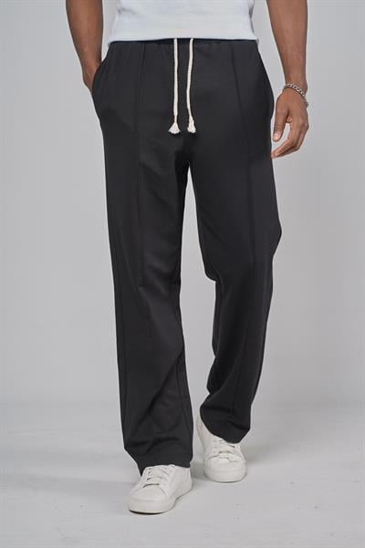 Beli Lastikli Önü Çımalı Baggy Kalıp Pantolon