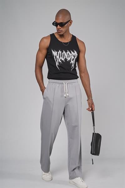 Beli Lastikli Önü Çımalı Baggy Kalıp Pantolon