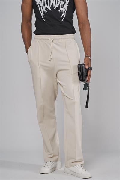 Beli Lastikli Önü Çımalı Baggy Kalıp Pantolon