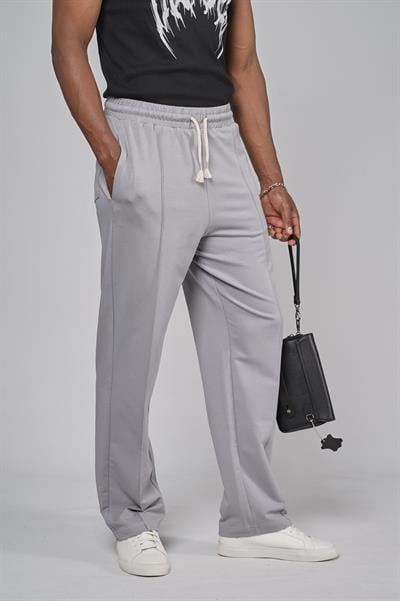 Beli Lastikli Önü Çımalı Baggy Kalıp Pantolon
