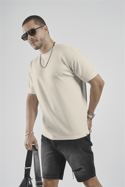 Bisiklet Yaka Çizgili Regular Kalıp Erkek Tişört