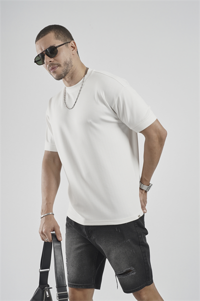 Bisiklet Yaka Çizgili Regular Kalıp Erkek Tişört