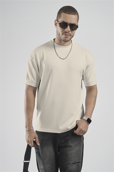 Bisiklet Yaka Çizgili Regular Kalıp Erkek Tişört