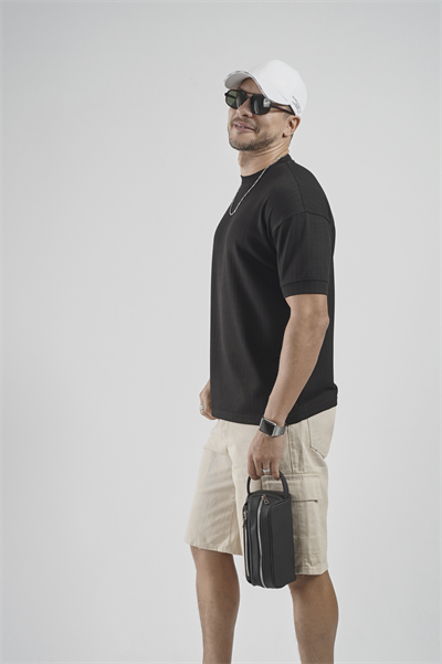 Bisiklet Yaka Çizgili Regular Kalıp Erkek Tişört