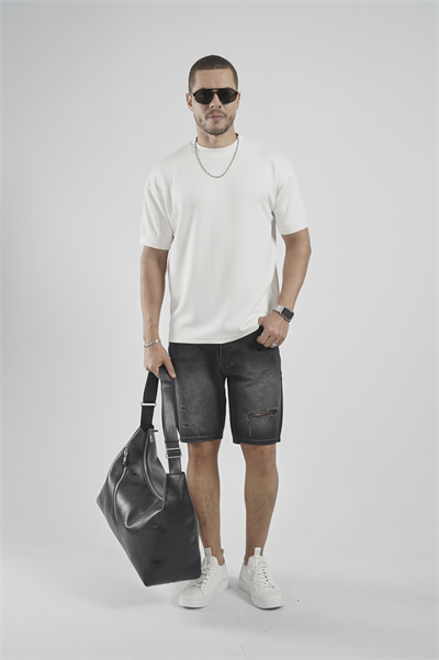 Bisiklet Yaka Çizgili Regular Kalıp Erkek Tişört