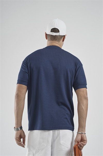 Bisiklet Yaka Çizgili Regular Kalıp Erkek Tişört